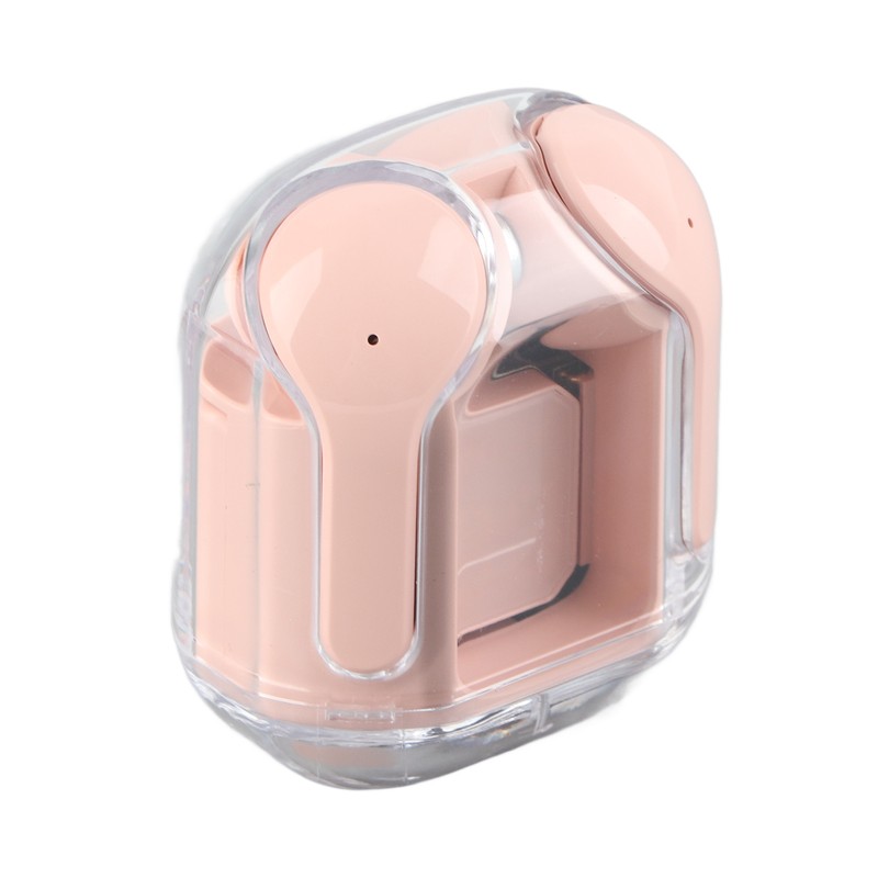 Wireless Bluetooth Earphones Noise Reduction Headphone Digital Display Rechargeable Pink