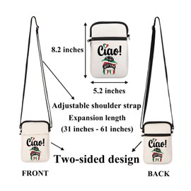 FUSTMW Italy Crossbody Bag Gifts for A Trip to Italy Gifts for Women Ciao Wallet Purse with Shoulder Strap Cell Phone Purse, Ciao Crossbody Bag