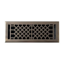 Empire Register Co, Vent Cover - 4x12 inch, Antique Style Design, Antique Brass Finish, Heavy Duty Floor Vent Covers, Metal Damper Attached. Vent Covers for Home Floor only.