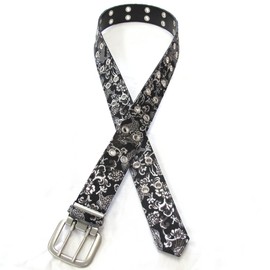 COCOLUCK Men's Belt with Japanese Pattern, Gold Oil, Nishijin Textile, One Size Fits Most, 46 Holes, 43.3 inches (110 cm), Casual, Business, Gentleman, Gift, Present, Made in Japan, Work, Fashionable,