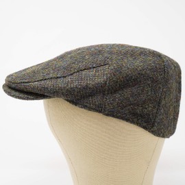 Borges & Scott Nevis Flat Cap - 100% Handwoven Wool – Harris Tweed – Water Resistant - Woodland - 58cm