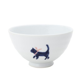 World Create 15118 Indigo Flower Hasamiyaki Rice Bowl, Red