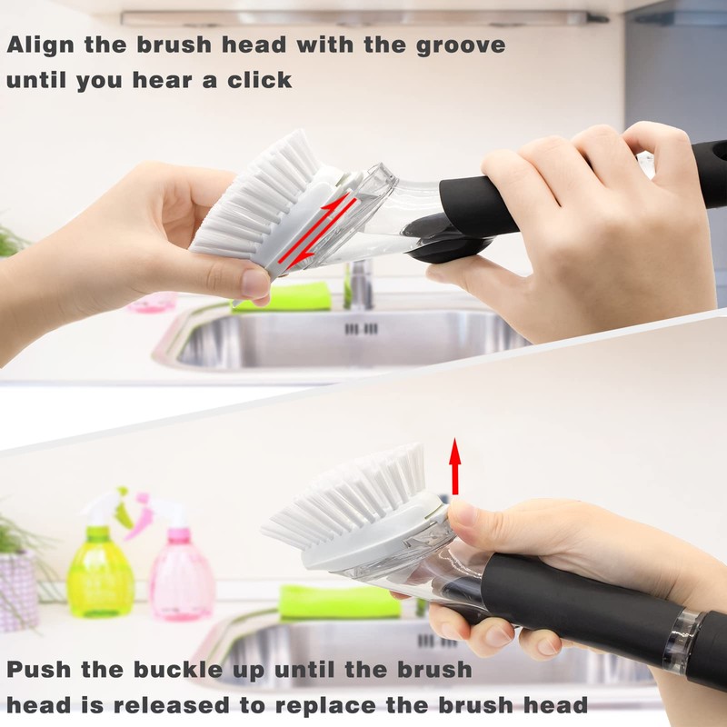 Brush Refills for OXO Dish Brush - 4 Pack Dish