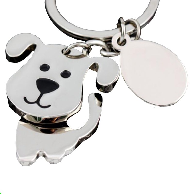 MY STAGE Keychain Key Ring Dog Dog Metal Silver Swinging
