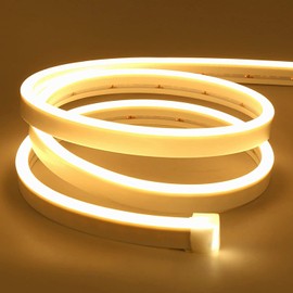 KOOLMEX Tira LED Neon Flex 5 Metros 12V Impermeable, Luce Neon DIY Decoracion para Cuarto, TV, Fiesta(Blanco cálido)