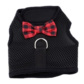 Bunny Kitten Harness No Pull Cat Leash Stylish Vest Harness for Small Animal Adjustable Soft Breathable Walking Harness Set (BLACK, M)