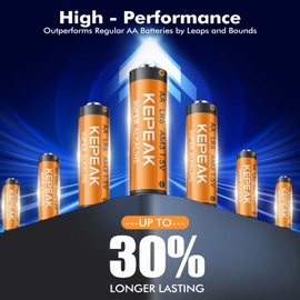 KEPEAK AA Batteries 48 Pack, Double A Alkaline Battery - 1.5v Long-Lasting Power, 10-Year Shelf Life, Leak-Proof Design, Household & Office Essential