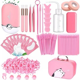 Kit de Pestañas 1x1, Parches, Microbrush, Ventilador, Cepillo 1