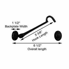 Renovators Supply Manufacturing Door Latch Lock 6 in. Cast Iron Swivel Style Hook and Eye Latch for Door in Oil Rubbed Bronze Finish with Mounting Hardware Pack of 2