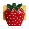 Bicuzat Ceramic Red Strawberry Shape Sponge Holder for Kitchen Sink,