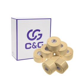 C&G Non-Stretch Tape, Beige, 1.5 inches (38 mm) x 12.5 ft (12 m), 8 Rolls, Taping, White, Kinesio Tape, Non-Stretch, Compression Fingers, Knees