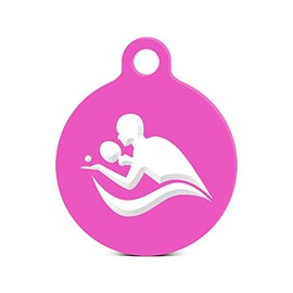 fagraphix Table Tennis Round Keychain with Tab Engraved v2 ping Pong Hot Pink