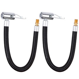 Yeepeo Pack of 2 Tyre Inflator Hose, 24 cm Rubber Car Inflator Pump, Car Valve Adapter Hose, Tyre Compressor Hose, Air Hose, Inflator Adapter, Tyre Inflator Hose for Pump of Bicycle Motorcycle