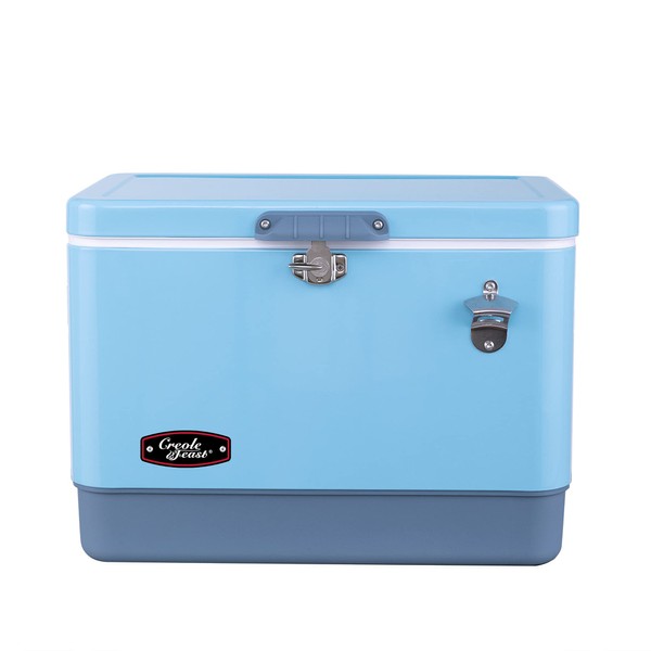 Creole Feast CL5401B 54-Quart Portable Cooler, 4 Days Ice Retention Chest Box for Camping, Sports Activities, Fishing, BBQ and Beach Blast, Blue