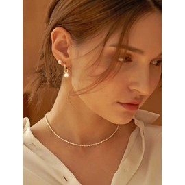 Dainty White Pearl Drop Dangle Earrings for Women Hypoallergenic 18K Gold Plate Hook Earring Beaded Ball Huggie Splittable Jewelry