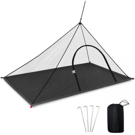 LINSOCLE Camping Mosquito Net, Mosquito Net Travel, Used for Outdoor Camping, Travel, Anti Mosquitoes, Easy to Carry, Includes Carry Bag and Dowels, Black (220 x 120 x 100 cm with Base)