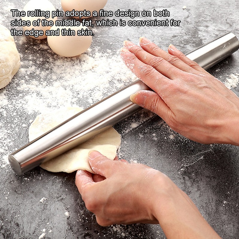 316 Stainless Steel Household Non Stick Rolling Pin Kitchen Cooking