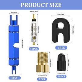 Pack of 23 Valve Core Repair Kit, Bicycle Valve French Valve Inserts, Valve Insert Bicycle Valve Caps with Wrench, Bicycle Valve Insert, Valve Key for Bicycle Mountain Bike