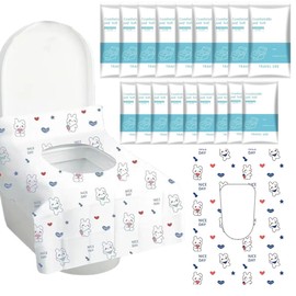 Pack of 20 Toilet Pads, 40 x 60 cm, Toilet Seat Cover for Children and Adults, Universal Potty Training, Toilet, Potty Training Liners, Travel Accessories, Individually Packed