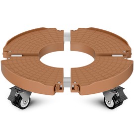 Goovilla Plant Stand with Wheels Heavy Duty, 1Pack Adjustable 15-22 Plant Caddy with Lockable Caster Wheels 440LBS, Rolling Plant Stand/Dolly/Roller for Indoor Outdoor Large Planter, Flower Pot,Khaki