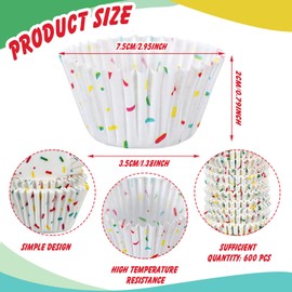 600 count Icing Design Mini Cupcake Liner Baking Cups Paper Small Candy Cups Making Supplies White Baking Cupcake Liner Supplies Holiday Muffin Chocolate Making Wrappers Liner Supplies Candy Paper