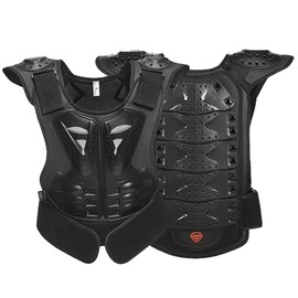 Motorcycle Gear for Kids 8-12, Anti-Fall 3D Kids Riding Gear, Reflective Body Armour Vest, Adjustable Kids Chest Protector for Cycling Skiing Skateboarding M Youth Motorcycle Gear Kids Riding Gear Ki