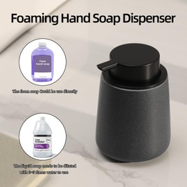 Haocoott Foaming Soap Dispenser Pump, Dish Soap Dispenser Bottle, Refillable Foam Soap Dispenser Bathroom, Hand Soap Dispenser Jar for Kitchen Sink Countertop Home Decor (Black)