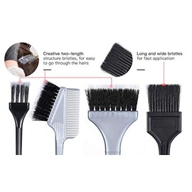 PERFEHAIR Juego de 4 cepillos para teñir el cabello, aplicador de color de cabello, balayage, kit de peine de tinte de reflejos de diferentes tamaños