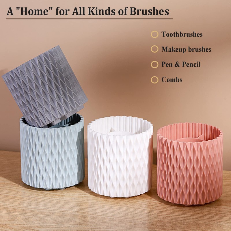 OWAYOTO Makeup Brush Holder Rotatable Makeup Brush Organiser Cup Makeup