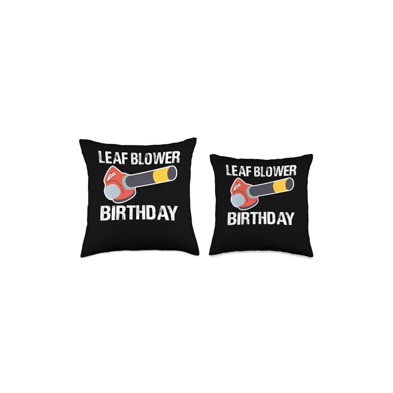 Leaf Blower Birthday Throw Pillow