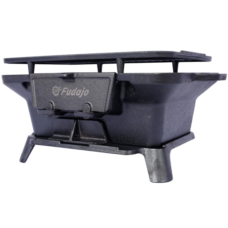 ESPIDOO Cast Iron Grill Outdoor Portable: Heavy-Duty Enameled Charcoal BBQ