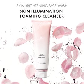 VIDIVICI Skin Illumination Foaming Cleanser – Radiance Facial Cleanser with Amino Acid Complex & Rose Water – Moist and Silky Foam for Dazzling Skin – Slightly Acidic pH Balancing Face Wash, 4.05oz.