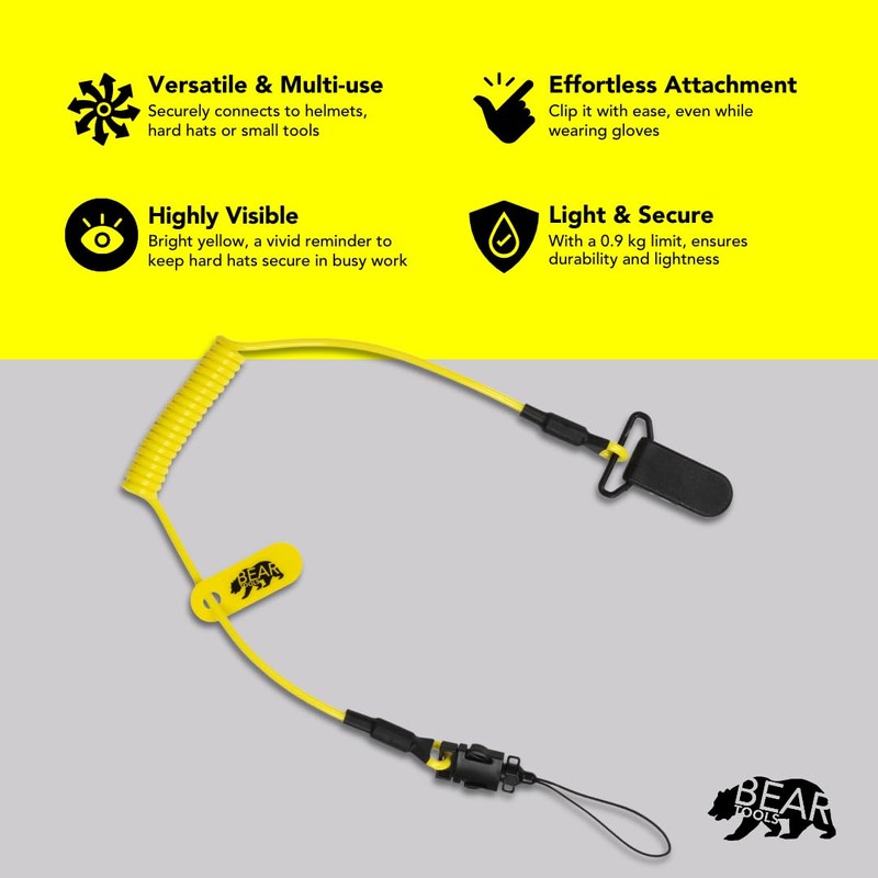 BearTOOLS Hard Hat Lanyard with Clip, Multi-use Tool Lanyard for