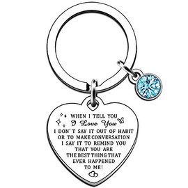 JMIMO Valentine Day Gifts Keyring for Women Anniversary Wedding Gifts Keyring for Wife Girlfriend Her When I Tell You I Love You Key Chain Couple Keyring Birthday Gift