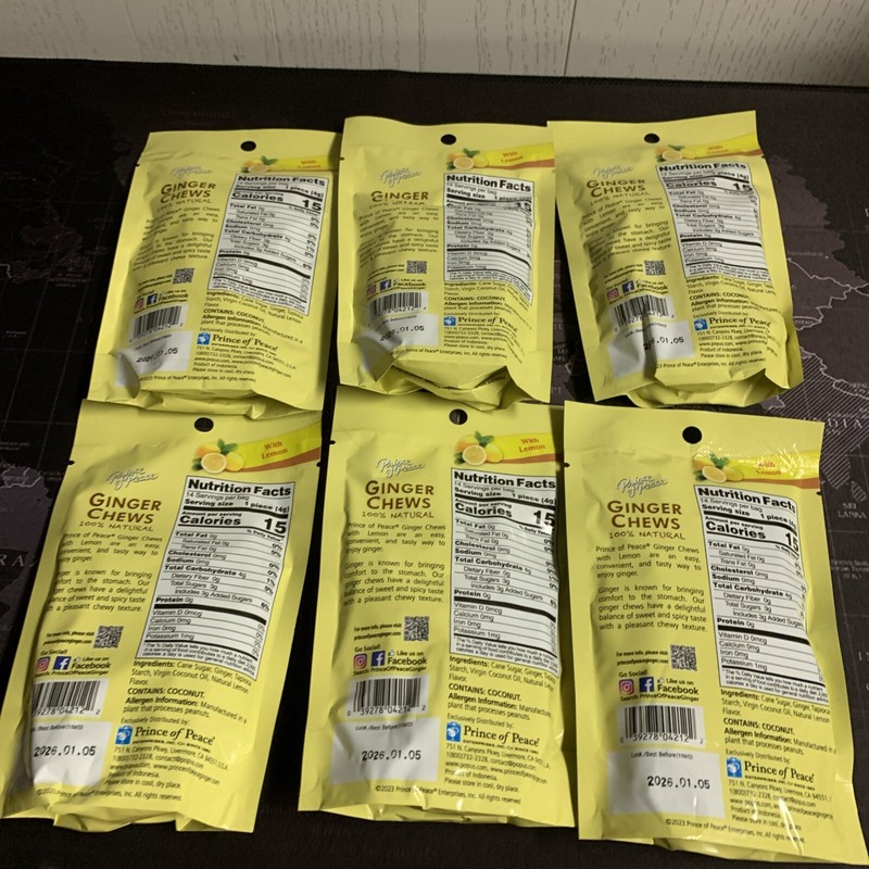 Prince of Peace 6x Prince of Peace LEMON Ginger Chews
