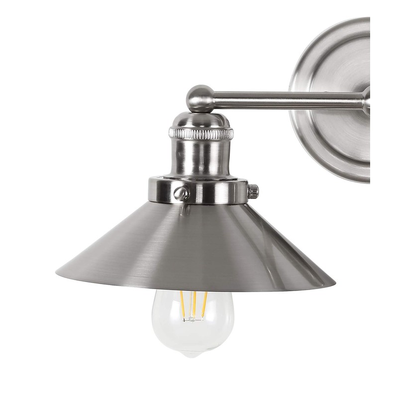 JONATHAN Y JYL7427B July 17.5" 2-Light Metal Shade Farmhouse Sconce