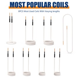 Induction Heater Coil Kit 8PCS Most Used Induction Heater Coils with Varying Lengths Magnetic Heat Resistant Induction Heater Tool with Flexibility and Long Lifespan For Removing Rusty Bolts and Nuts