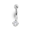 Unbranded 14k White Gold Round Belly Button Ring - Round