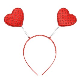 1PCS Valentine's Day Headband Red Heart Headband Glitter Heart Shaped Hair Band Love Hair Hoop Sequin Head Bopper Hair Accessories for Women Girls Valentines New Year Party Wedding Birthday Gift