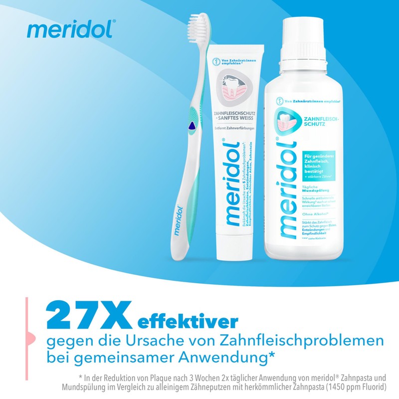 meridol Toothpaste Gentle White, 1 x 75 ml - Antibacterial