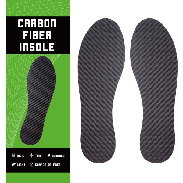 Plantilla de fibra de carbono para hombres y mujeres, inserto de placa de pie de fibra de carbono, soporte rígido para extensión de morton Hallux Rigidus Puntera rota (longitud de la plantilla 245 mm,