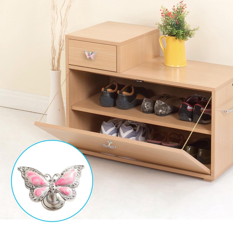 Butterfly Cupboard Knobs,6 pcs Hand-Painted Butterfly Cabinet Knobs Drawer Pull