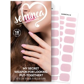 SEMINCA Semi Cured Gel Nail Art Wraps-Multi-Size Semi Gel Press On Nails Stickers for Large/Medium/Small Nail Beds,No Damage Removal(Glazed Donut)