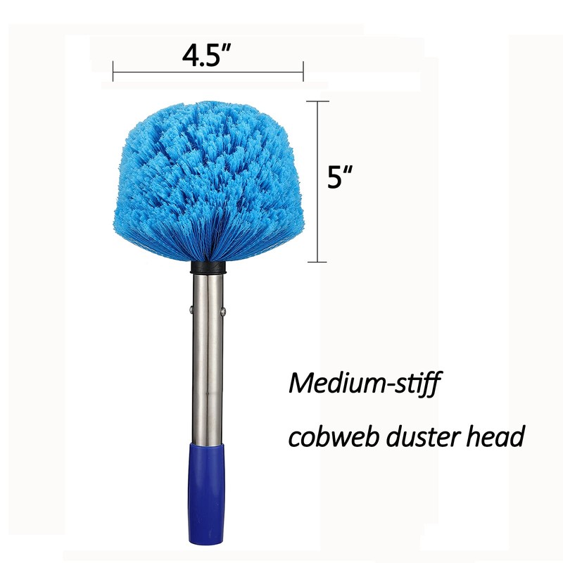 Duster, Cobweb Duster with Extension Pole, Medium Stiff Bristles Cobweb