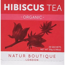 Natur Boutique Organic Hibiscus Tea Sachets, Pack of 3, 60-Count