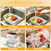 IKKAB 3 Pack Fruit Storage Containers for Fridge with Removable