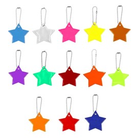 Rnitle Safety Reflector Pendant [13 Colours], Reflector Pendant for School Bag, Reflector Pendant, Children's Reflector Pendant, Star Safety Reflector for School Bag, Backpack, Cycling