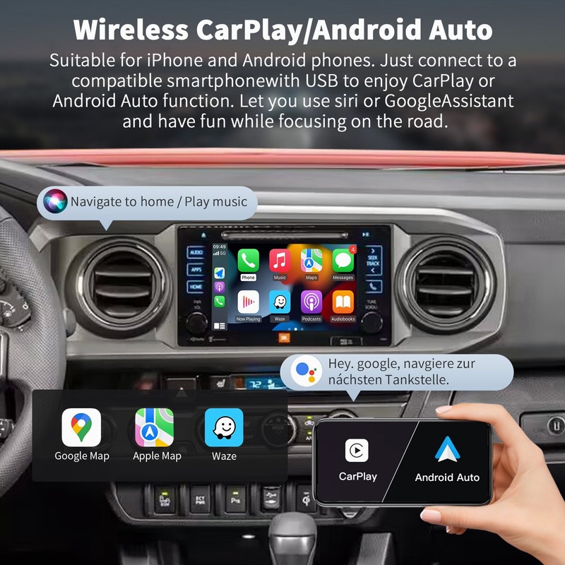 AUTOABC Wireless Carplay Android Auto For Toyota RAV4 Corolla Tacoma