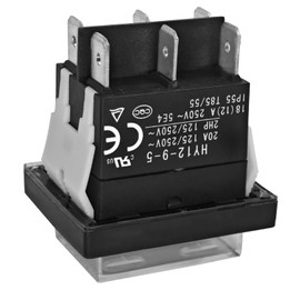 HY12-9-5 On Off On Rocker Switch (Pack of 2) - 6 Pins 20A 125/250V Power Switche with Waterproof Cover