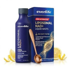 Everlife Suplemento líquido liposomal NAD+ - 150 mg de inyección con trans-resveratrol liposomal, TMG y glicina - Aumenta la energía, la reparación ce